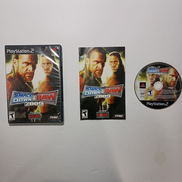 WWE SmackDown vs Raw 2009 PlayStation 2 PS2 CIB Complete Black Label Video Game - Picture 2 of 15